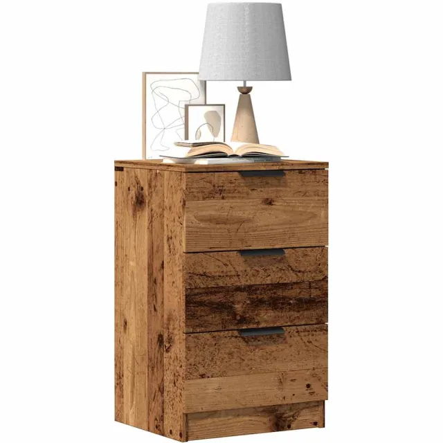 vidaXL Nachtkastjes 2 st 40x36x65 cm bewerkt hout oud houtkleurig Bruin