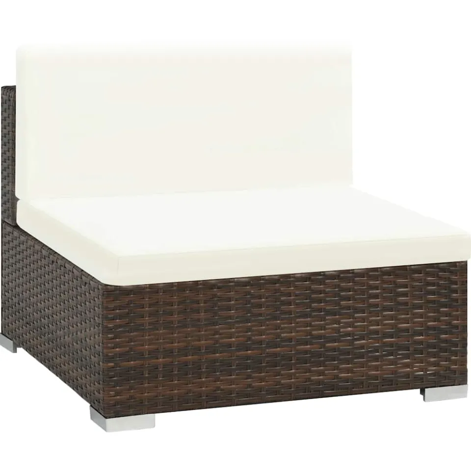 vidaXL 8-delige Loungeset met kussens poly rattan bruin, foto 3