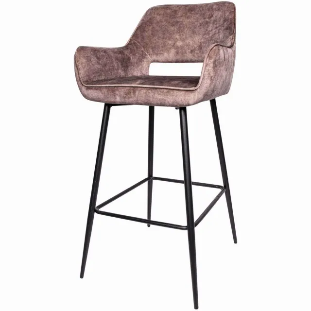 PTMD Fallon Velvet Barstoel -Bruin