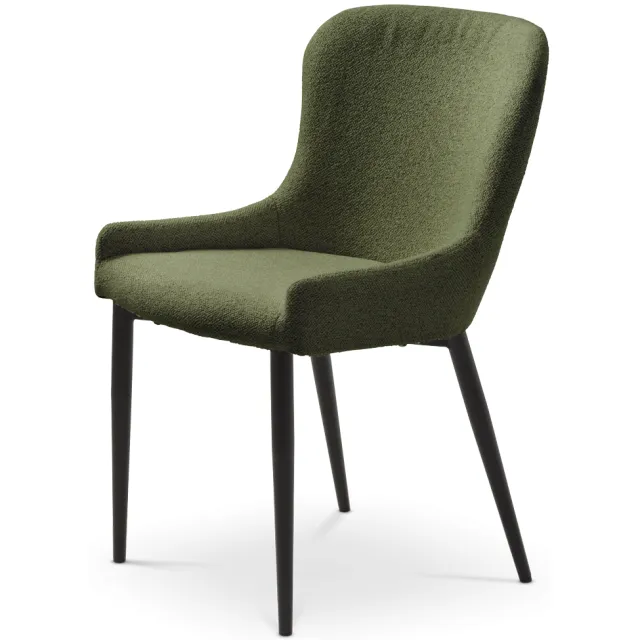 Olivine Brigitta eetkamerstoel bouclé groen