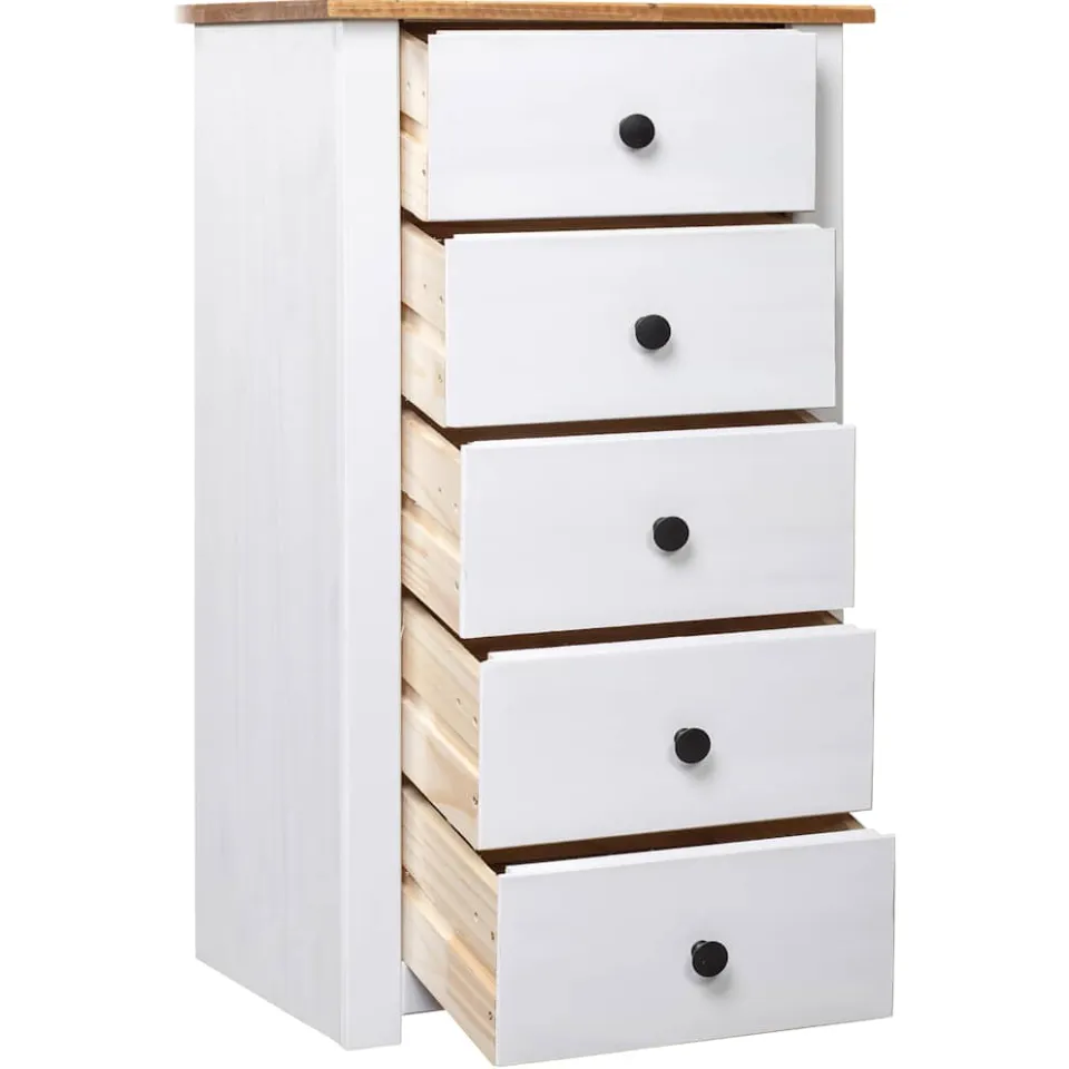 vidaXL Dressoir Panama Range 46x40x89 cm grenenhout wit, foto 2