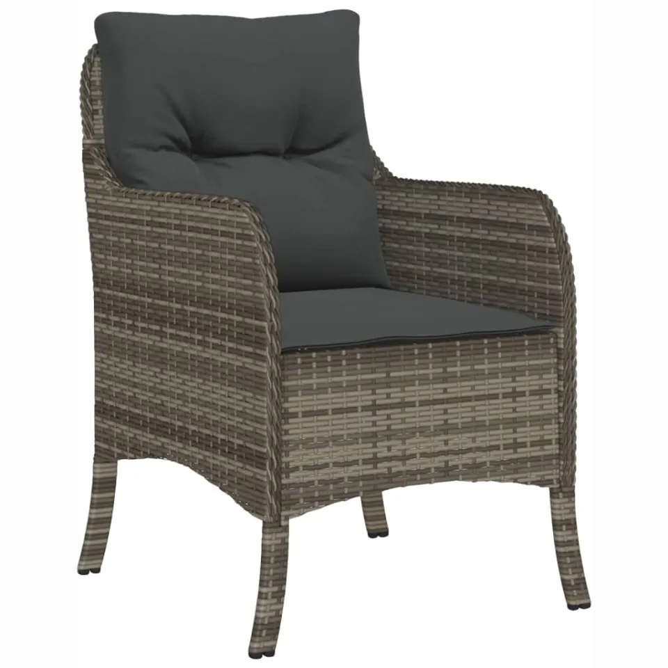 vidaXL 7-delige Tuinset met kussens poly rattan grijs, foto 3