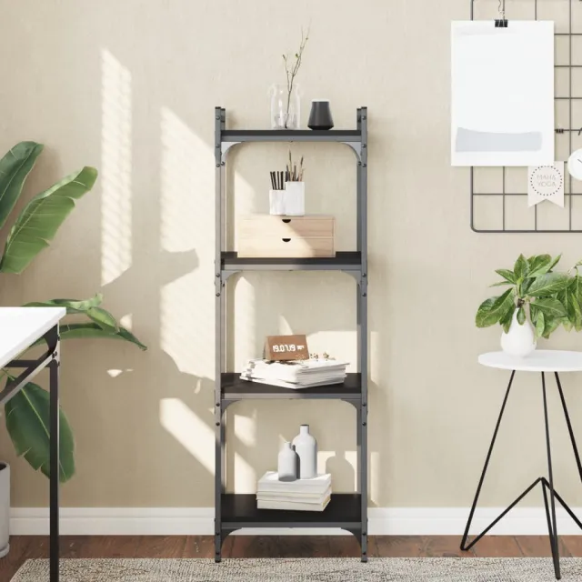 vidaXL Boekenkast 4-laags 40x30x120 cm bewerkt hout zwart, foto 2