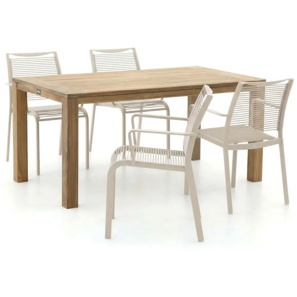 Apple Bee Hawaii/ROUGH-S 160cm dining tuinset 5-delig stapelbaar bruin, foto 5
