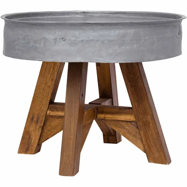 vidaXL Salontafel 60x45 cm gemengd gerecycled hout zilver Bruin