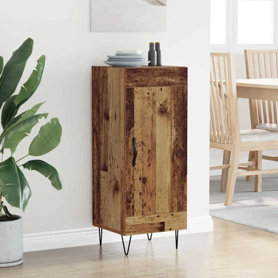 vidaXL Dressoir Oud Hout 34,5 x 34 x 90 cm Gemonteerd hout en ijzer bruin, foto 3