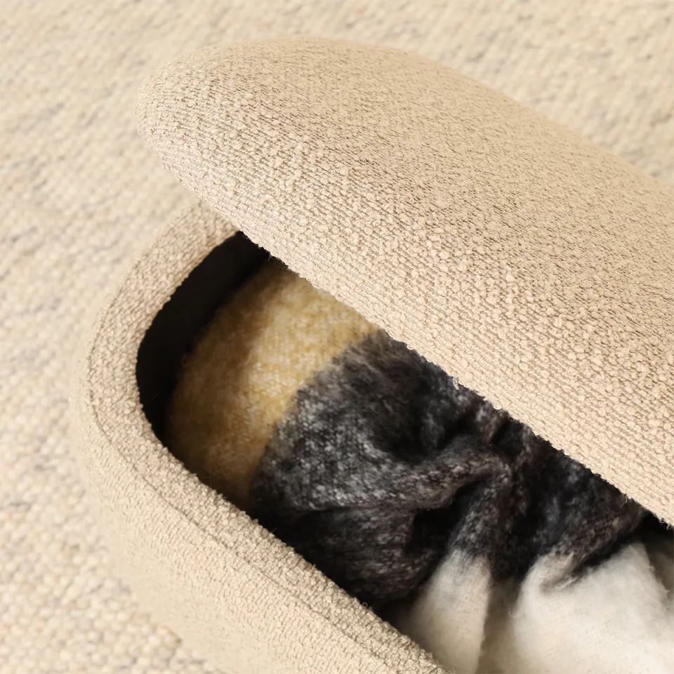 Nolon Juna bankje met opbergruimte bouclé taupe - 95 x 37 cm, foto 5