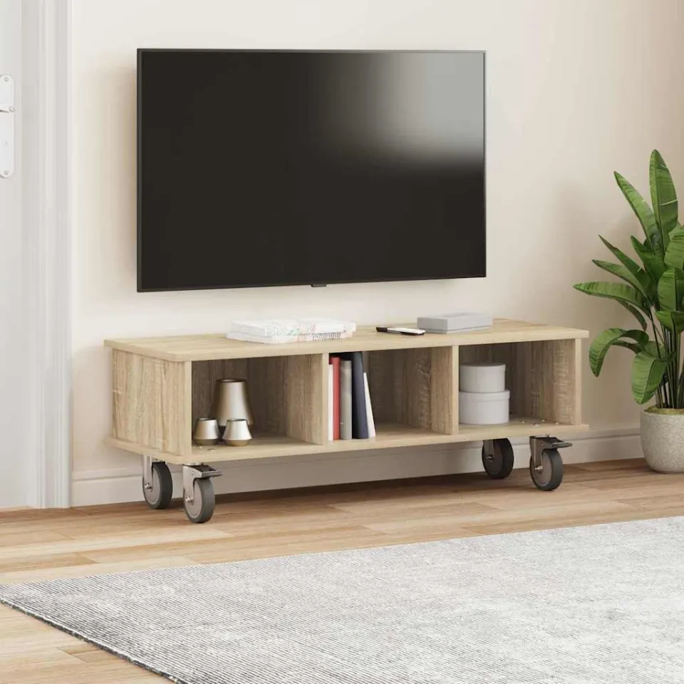 vidaXL TV-standaard 100 x 35 x 35 cm Sonoma Eiken Bewerkt hout, foto 3