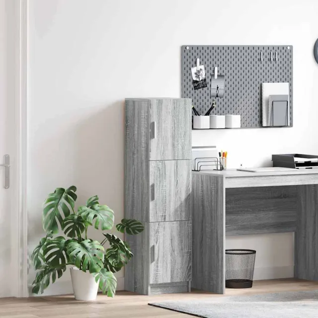 vidaXL Hoge kast Grijs Sonoma 31.5 x 32 x 122.5 cm, foto 2