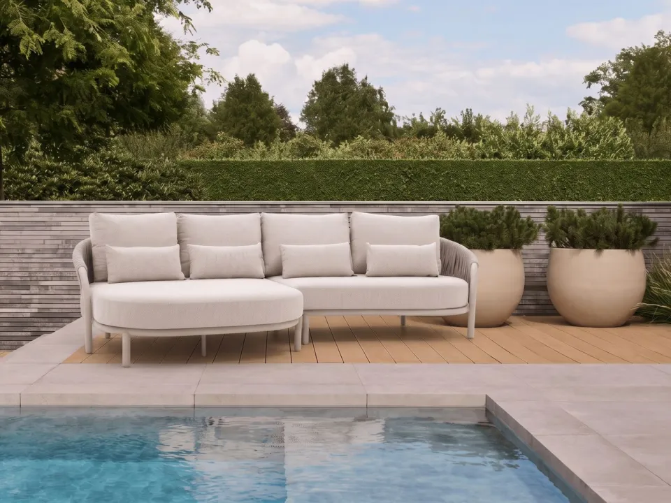 Suns Feroli chaise longue loungeset 2-delig rechts taupe, foto 3
