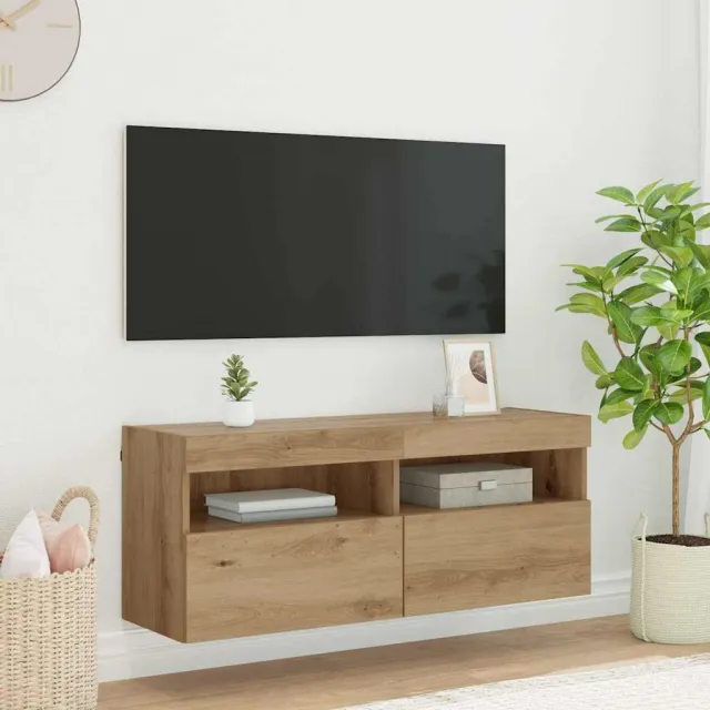 vidaXL TV Wandkast 100 x 30 x 40 cm Artisan Eiken Bewerkt hout Bruin