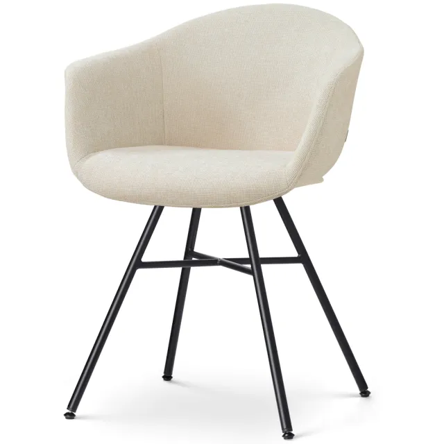 Nolon Noa-Otis eetkamerstoel cottonbeige - zwart onderstel
