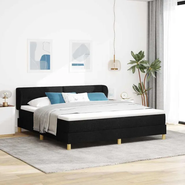 vidaXL Boxspringbed met hoofdeinde Zwart 180 x 200 cm Stof