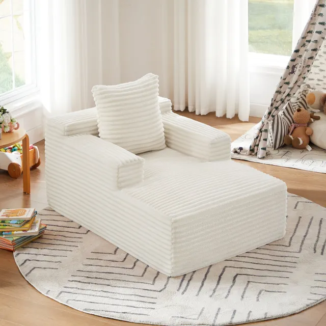 CHICFURN Chaise longue - Zonder montage - 1-zits - Beige