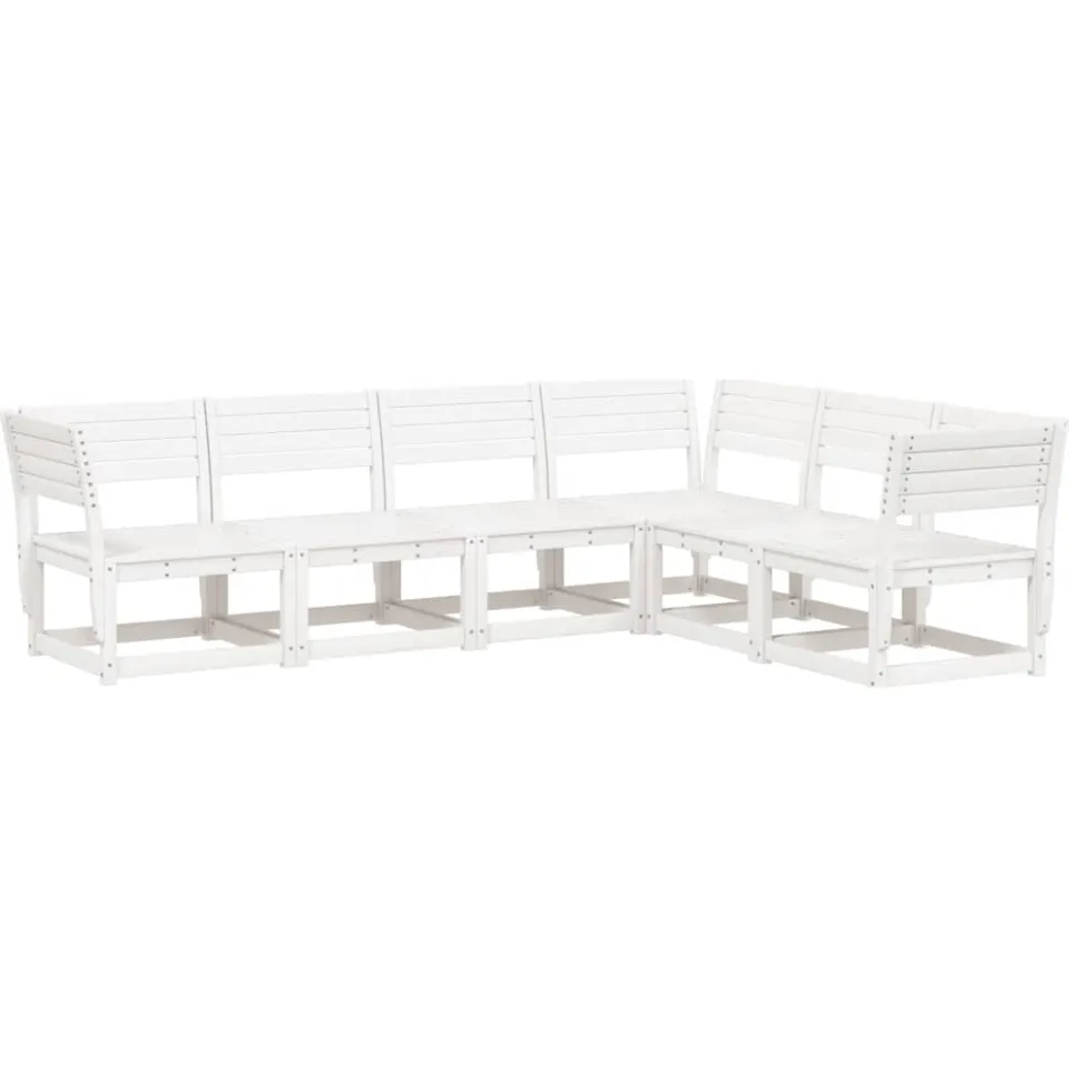 vidaXL 6-delige Loungeset massief grenenhout wit
