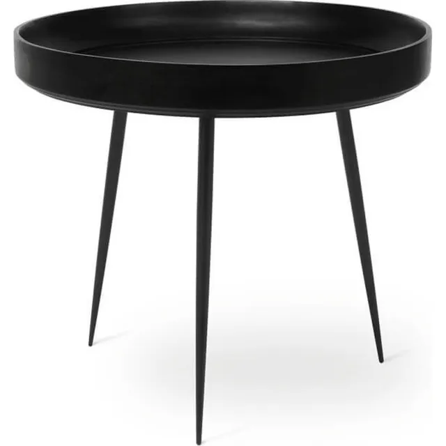 Mater Bowl table L - black stained mango wood - steel legs D52cm / H46cm zwart