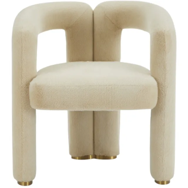 Sleepking Fauteuil Twin Design - Faux Fur - Velvet - Beige