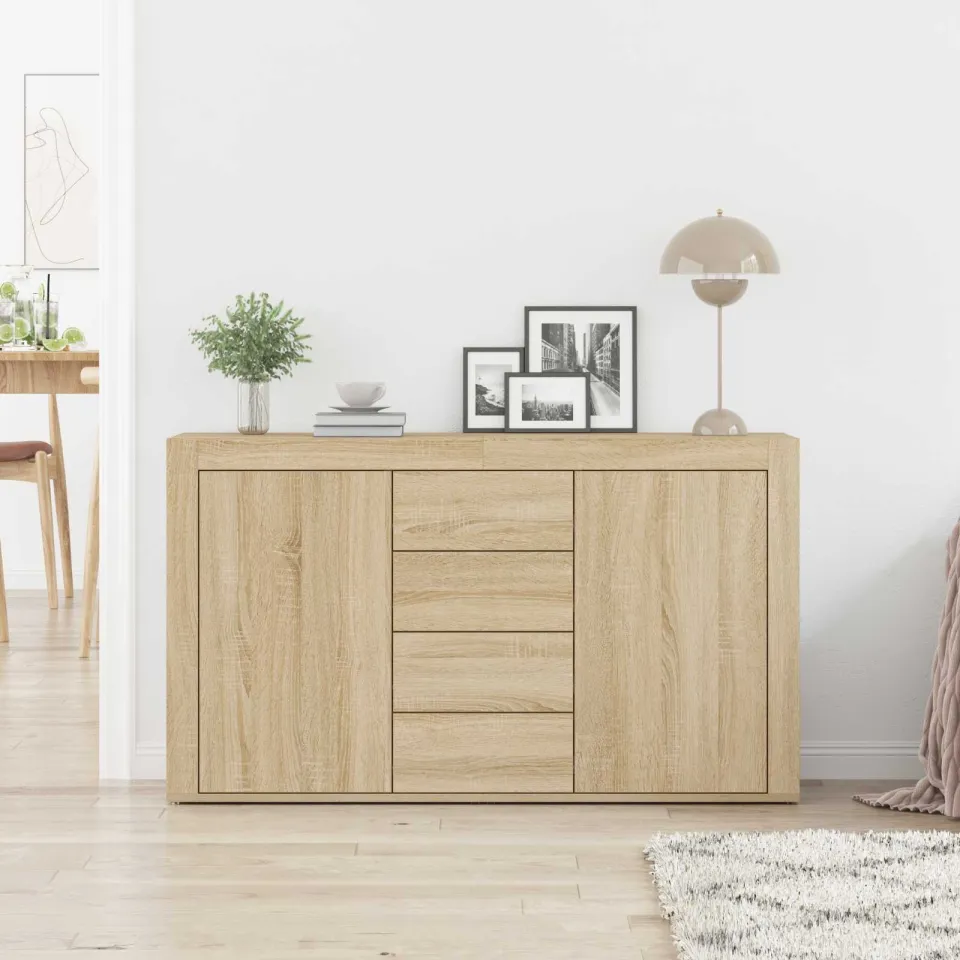 vidaXL Dressoir Sonoma Eiken 120 x 36 x 69 cm Bewerkt hout, foto 3