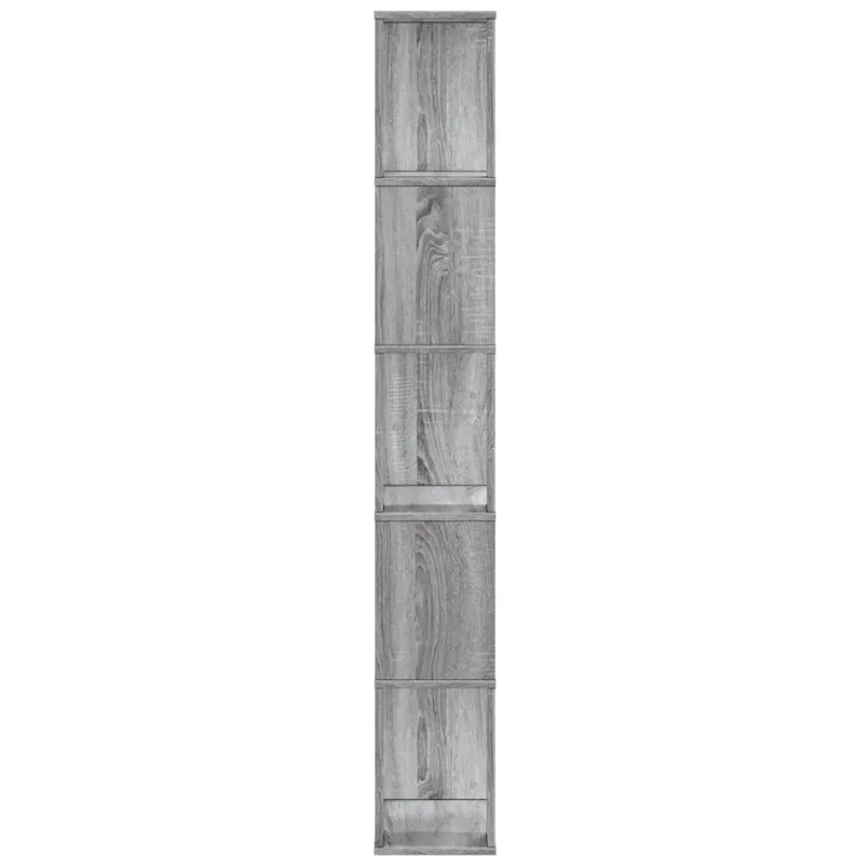 vidaXL Boekenkast 5-laags 45x23,5x162,5 cm bewerkt hout grijs sonoma, foto 3
