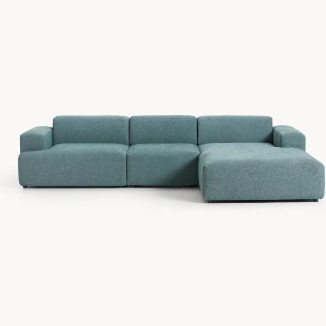 Westwing Collection Hoekbank Melva (4-zits) Turquoise, Groen