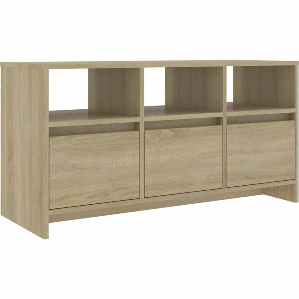vidaXL Tv-meubel 102x37,5x52,5 cm bewerkt hout sonoma eikenkleurig Beige