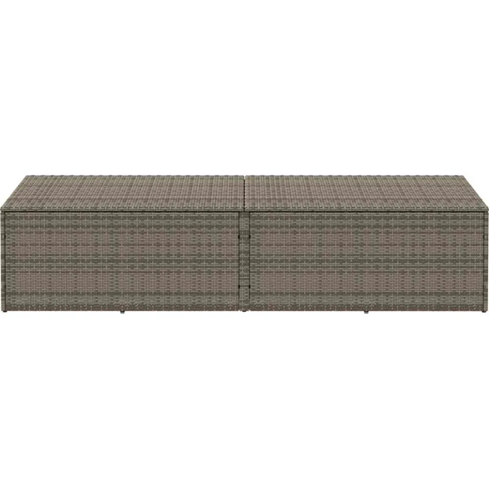 vidaXL Tuinbox 220x50x58 cm poly rattan grijs
