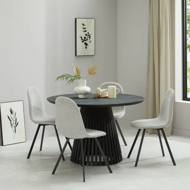 NOUS Living eetkamertafel Sansa (⌀120 cm) zwart, foto 2