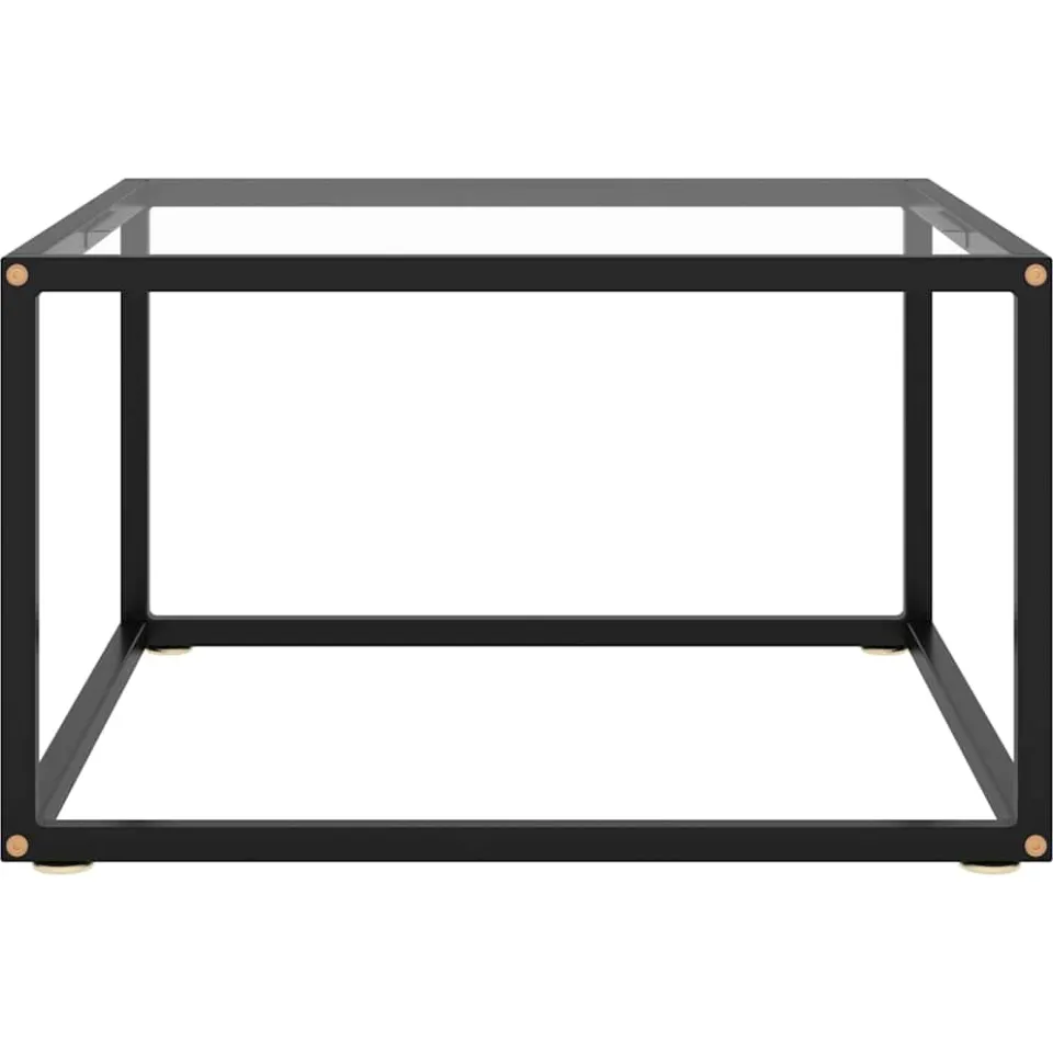 vidaXL Salontafel met gehard glas 60x60x35 cm zwart, foto 2