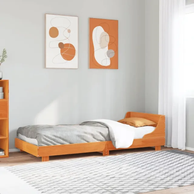 vidaXL Bedframe zonder matras massief grenenhout wasbruin 90x200 cm bruin