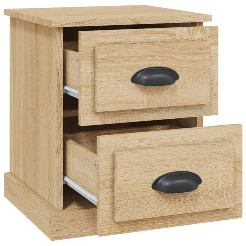 vidaXL Nachtkastje 39x39x47,5 cm bewerkt hout sonoma eikenkleurig, foto 4