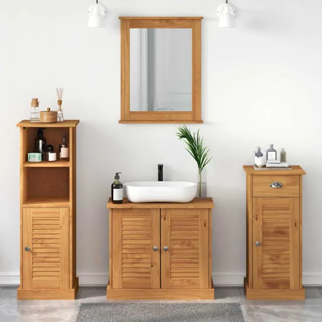 vidaXL Badkamermeubelset VIGO 4 st Honingbruin 37 x 34 x 110 cm