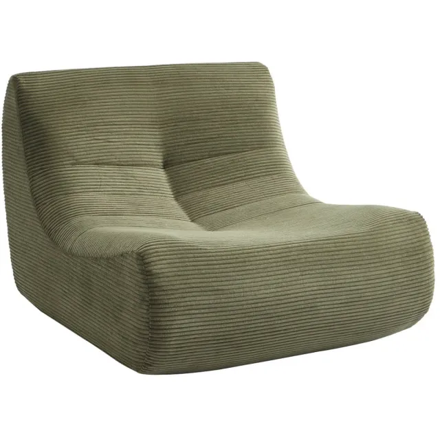 sweeek Ribfluwele fauteuil 1 zitplaats - meerdere kleuren - sokol Kaki