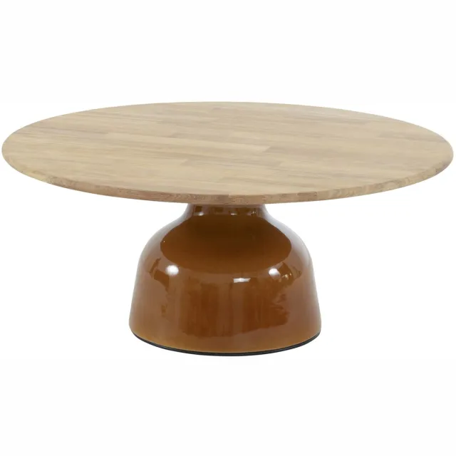 4 Seasons Outdoor June lounge tuintafel hoogglans keramiek caramel 80xH35 cm 4 Seasons Outdoor