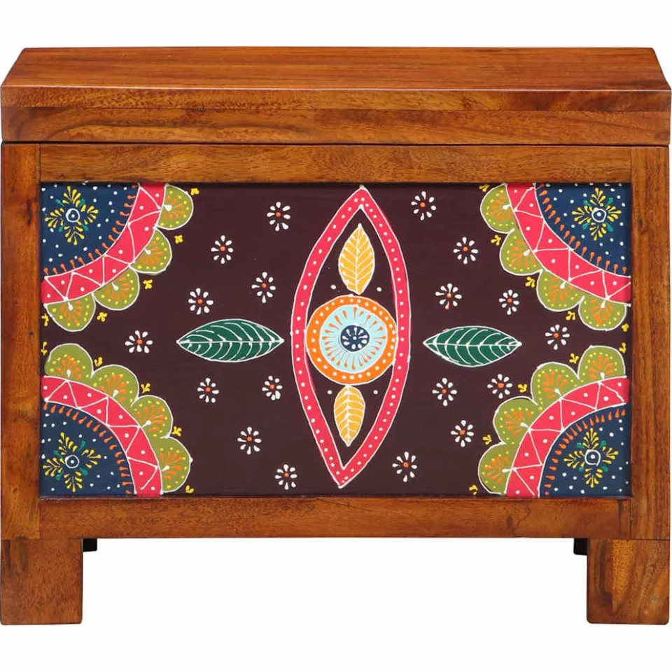 vidaXL Opbergbox Multikleur 50 x 30 x 40 cm Massief acaciahout meerkleurig, foto 4
