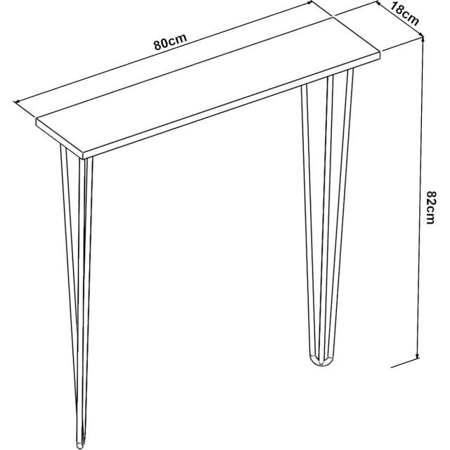en.casa Console tafel Kokemäki met pinpoten 82x80x18 cm zwart