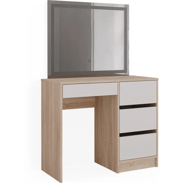 Vicco Kaptafel met licht Sherry, Sonoma, 90 cm met LED-spiegel