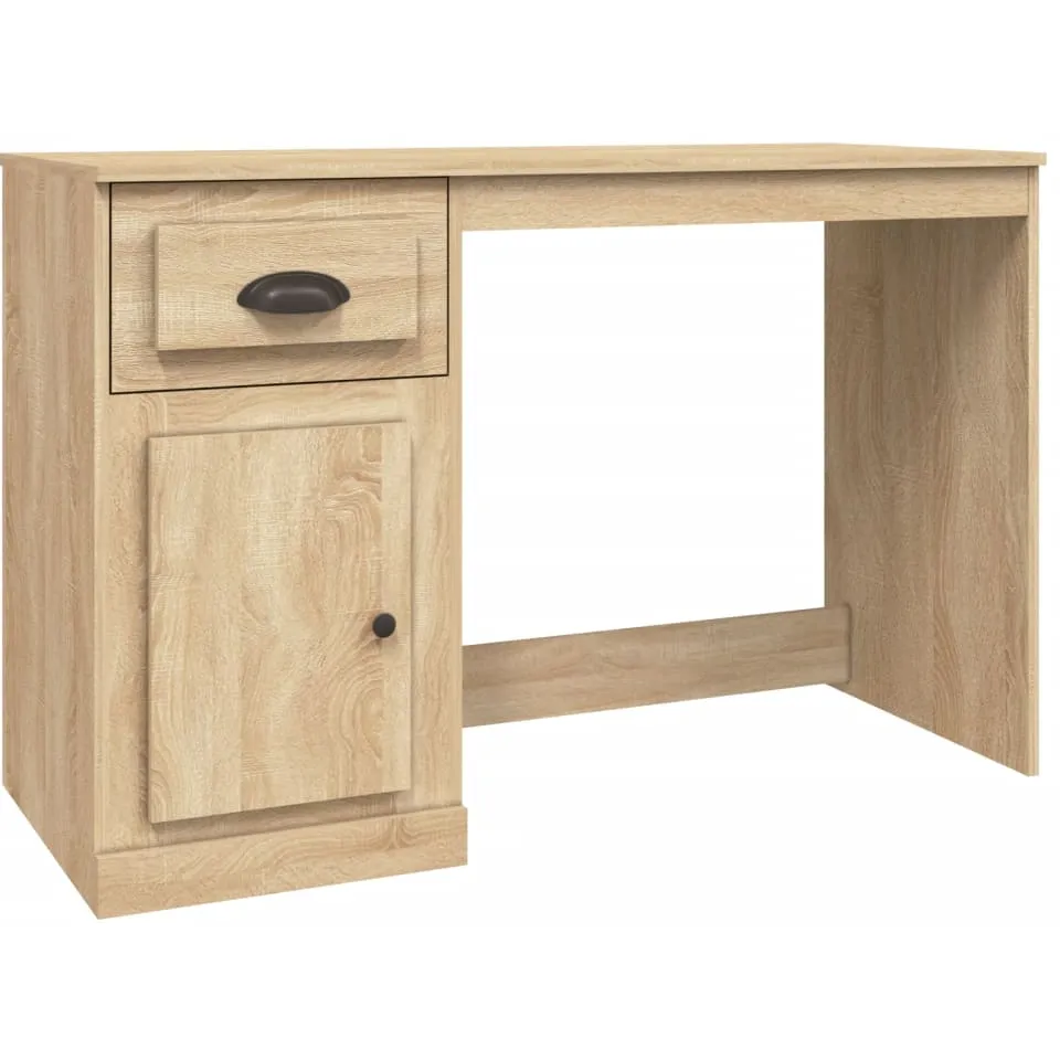 vidaXL Bureau met lade 115x50x75 cm bewerkt hout sonoma eikenkleurig