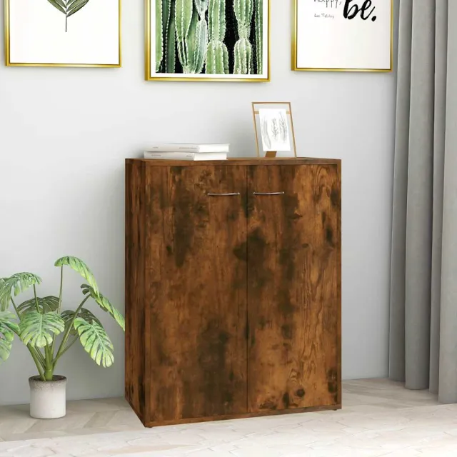 vidaXL Dressoir 60x30x75 cm bewerkt hout gerookt eikenkleurig, foto 2