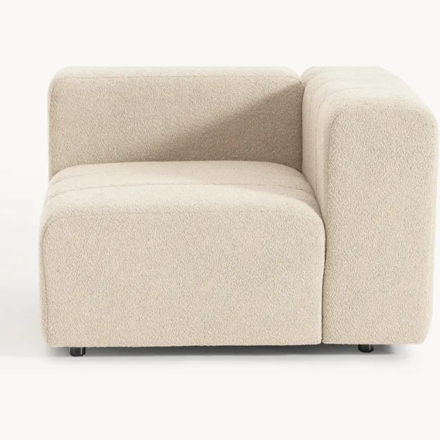 Westwing Collection Bouclé hoekmodule Lena Beige