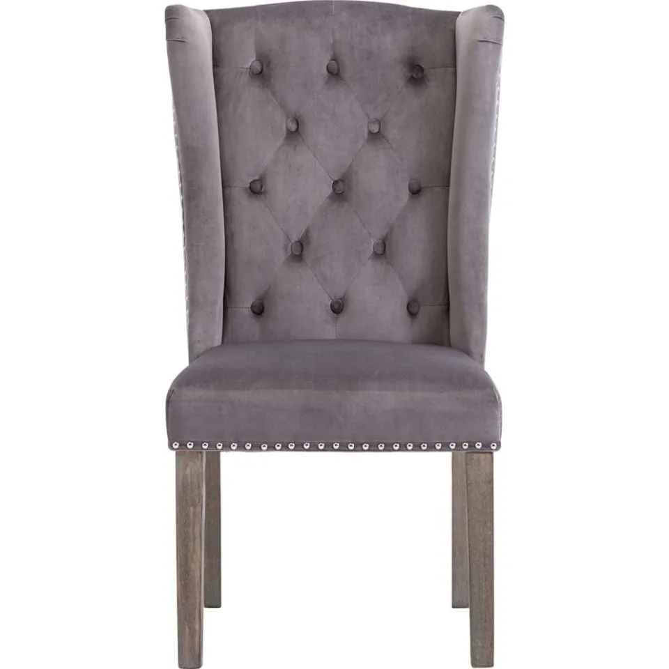 vidaXL Eetkamerstoelen 2 st fluweel grijs, foto 4