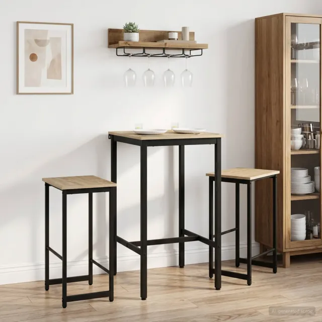 vidaXL Barkruk 2 st Sonoma Eiken 40 x 32 x 64 cm Bewerkt hout, foto 2