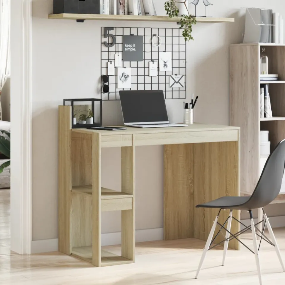 vidaXL Bureau 103,5x56,5x94 cm bewerkt hout sonoma eikenkleurig, foto 3