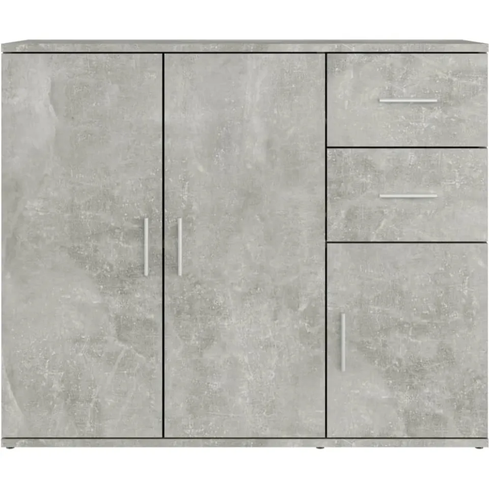 vidaXL Dressoir 91x29,5x75 cm bewerkt hout betongrijs grijs, foto 4
