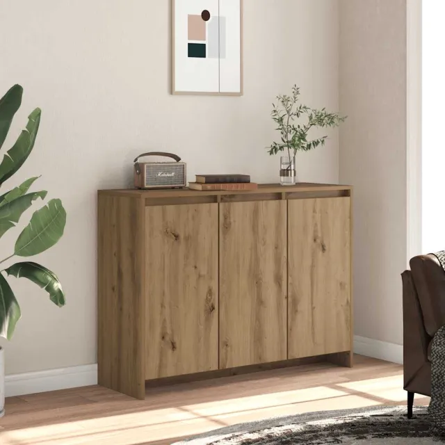 vidaXL Dressoir 102x33x75 cm bewerkt hout artisanaal eikenkleurig Bruin