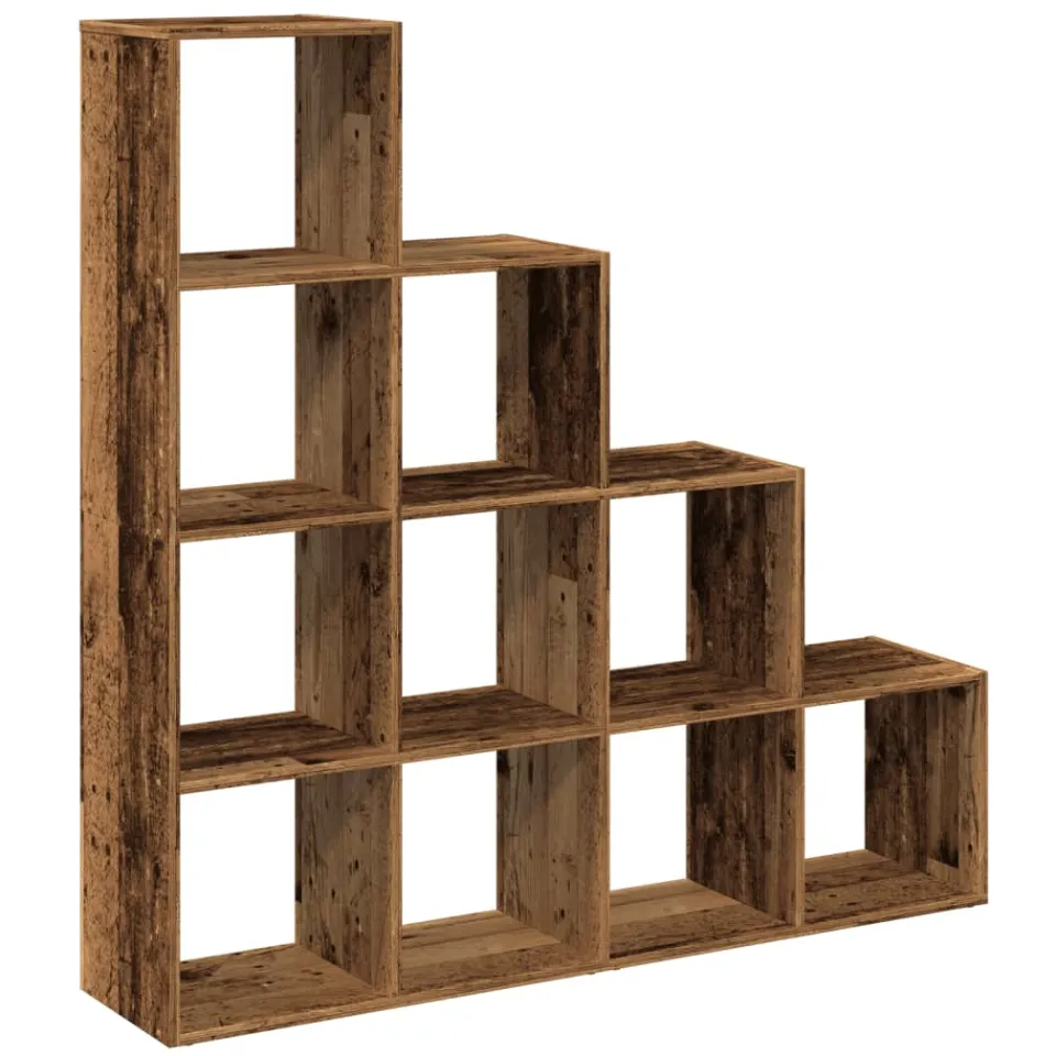 vidaXL Kamerscherm / boekenkast 131,5x29x131,5 cm hout oud hout Bruin