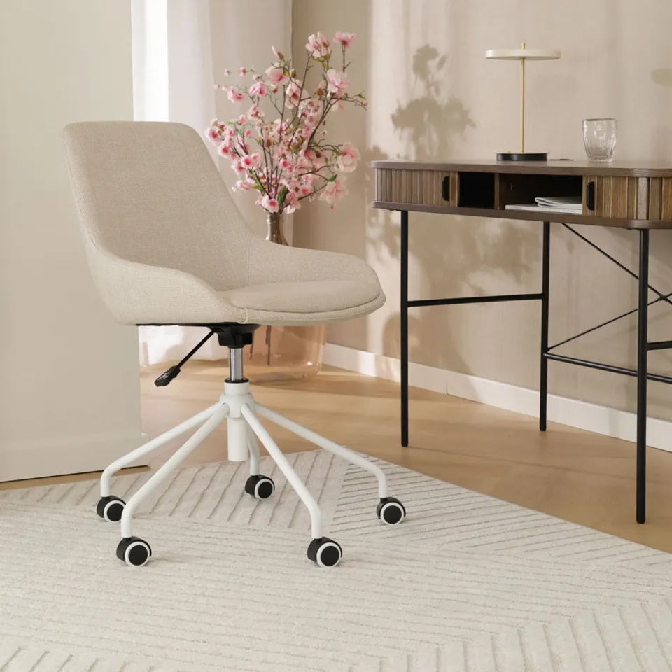 Nolon Nout-Isa bureaustoel beige - wit onderstel, foto 2