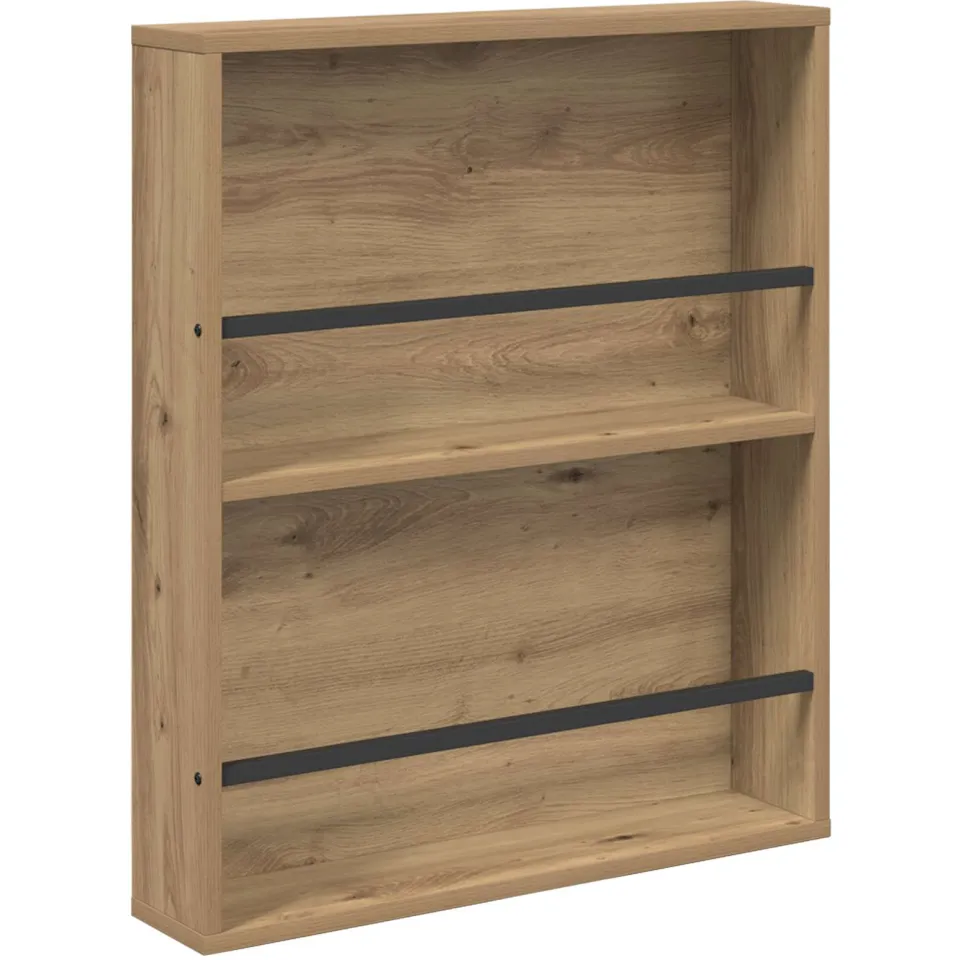 vidaXL Tijdschrift Rek Artisan Eiken 60 x 12 x 70 cm Bewerkt hout, foto 3