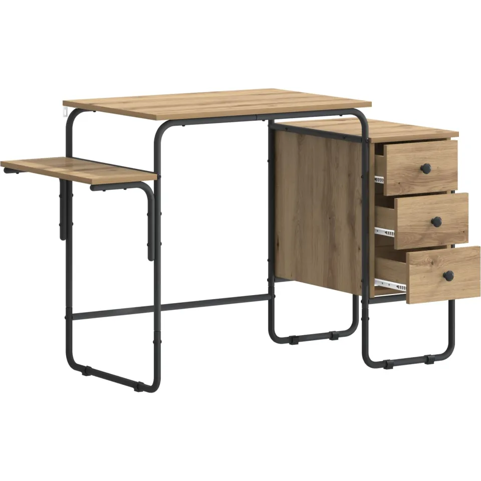 vidaXL Bureau met opbergruimte Artisanaal eiken 120 x 50 x 75 cm Bruin