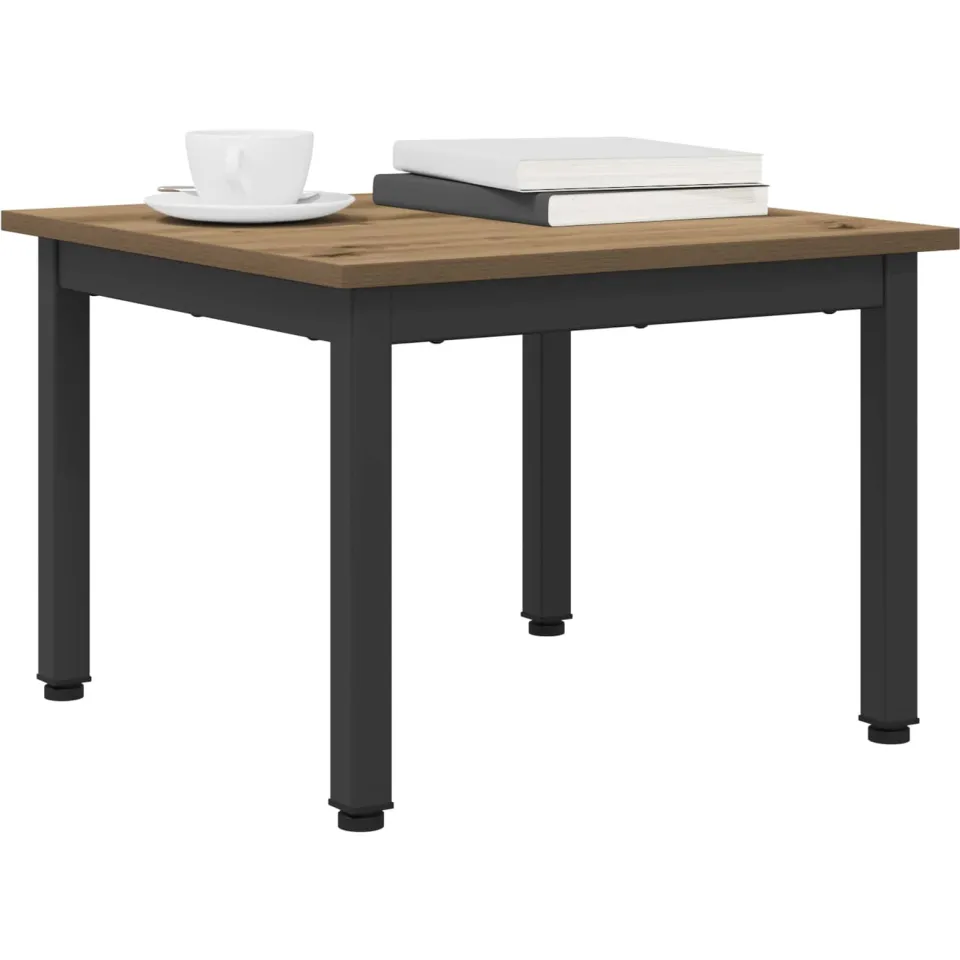 vidaXL Salontafel Artisanaal eiken 50 x 50 x 36 cm Bewerkt hout Bruin