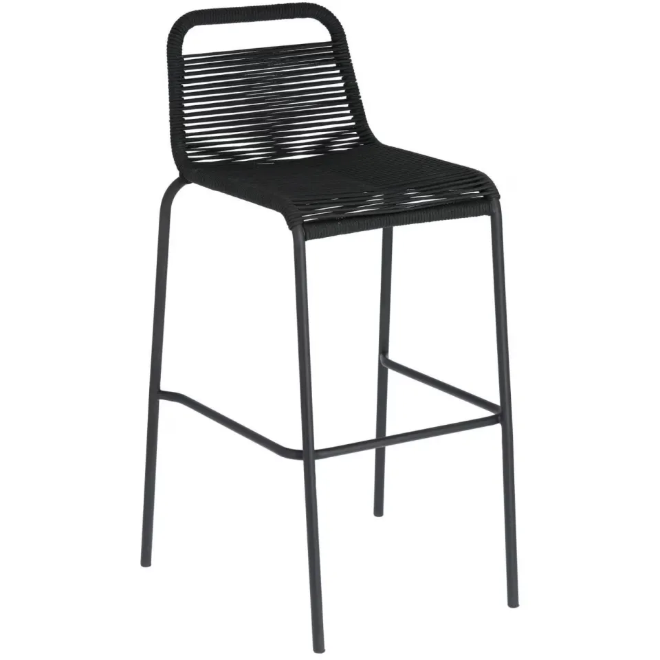 Kave Home Lambton outdoor barkruk zwart